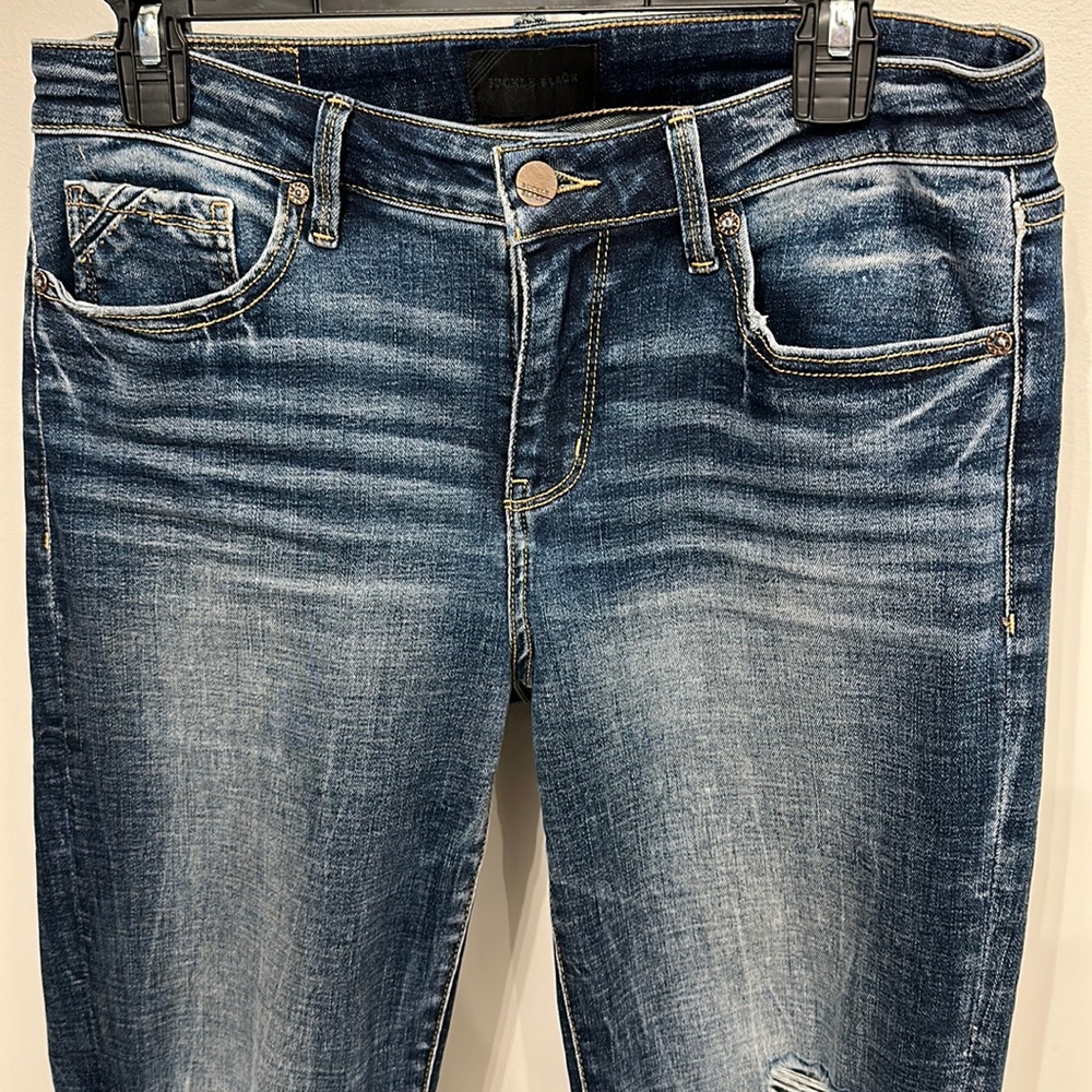 Buckle Black Womens Cropped Straight Jean